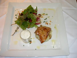 Pomme tap�e au foie gras po�l�, cr�me normande