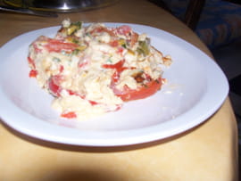 Clafoutis tomate-poivron-ch�vre