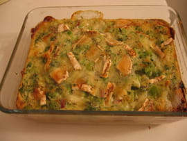 Clafoutis brocolis, ch�vre et jambon