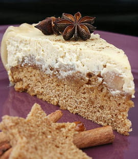 Cheesecake poires caram�lis�es et pain d �pices