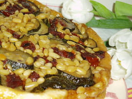 Tatin de courgettes aux pignons