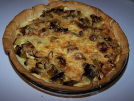 Tarte aux poireaux et aux oignons grelots