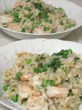 Risotto primavera aux crevettes