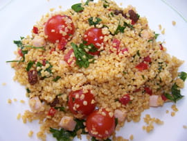 Taboul� au poulet, raisins secs et citron vert
