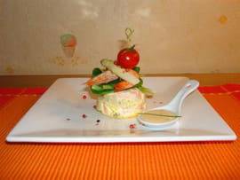 Terrinette saumon asperges, sauce ciboulette