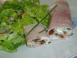 Roul�s de jambon blanc au Saint-Moret