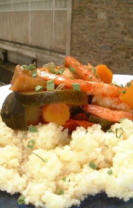 Couscous de crevettes aux l�gumes
