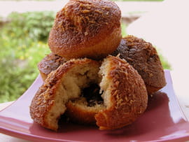 Muffins banane coeur Nutella et �clats de coco