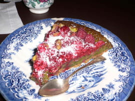 Tarte framboises-pistache