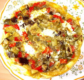 Tatin proven�ale au ch�vre et au pesto