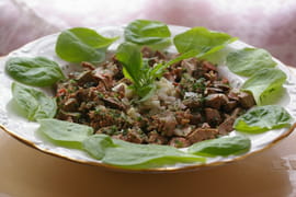 Salade de foies de lapin