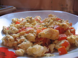 Oeufs brouill�s � la tomate
