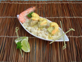 Saut� de thon rouge, risotto aux carottes