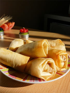 Briouats � la banane et au chocolat