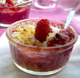 Crumble cr�meux framboise-coco