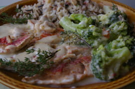 Filets de rouget barbet � la cr�me de thym