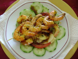Brochette de crevettes