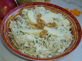 Salade de c�leri-rave aux pommes et noix