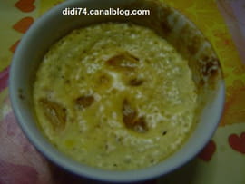 Cr�me renvers�e au lait de coco, abricot et caramel