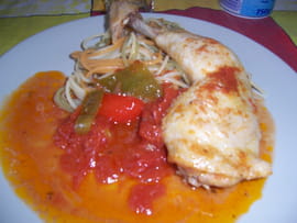 Cuisse de poulet au paprika et aux tomates