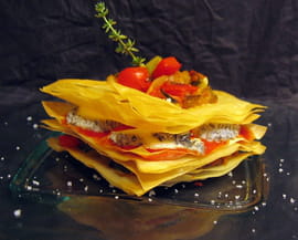 Millefeuille au ch�vre et l�gumes du soleil