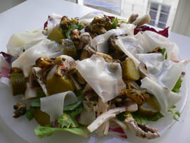 Scarole aux moules et galette de riz