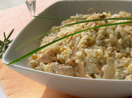 Risotto au saumon, cr�me au parmesan