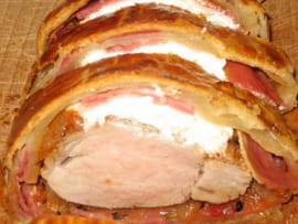 Filet mignon  en cro�te au ch�vre et au jambon