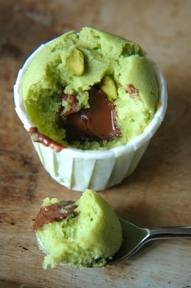 Muffins � la pistache et gianduja fondant