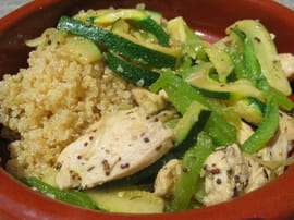 Poulet saut� aux l�gumes et quinoa