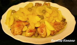 Tajine de poulet aux pommes de terre et citrons confits