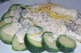 Escalope de poulet vapeur-sauce citron