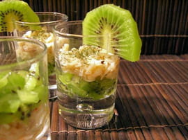 Verrines au crabe et au kiwi