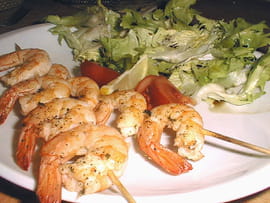 Brochettes de crevettes � l aneth