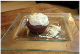 Muffin au chocolat  blanc et son nappage