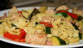 Tagliatelles au poulet et aux légumes Tagliatelles au poulet et aux légumes