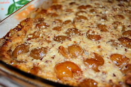 Gratin de mirabelles aux noisettes et aux amandes