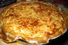Tarte courgettes, ch�vre, cumin, saumon