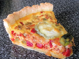 Tarte ch�vre-piperade
