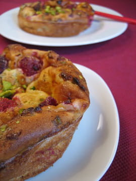 Clafoutis framboises pistaches