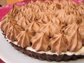 Tarte � la mousse de poire meringu�e au chocolat