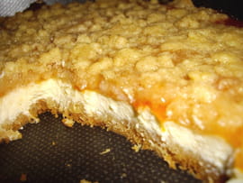 Cheesecake � l abricot fa�on crumble