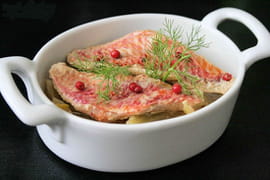 Rouget au fenouil et jus pomme