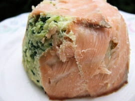 Timbales de saumon aux courgettes