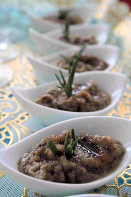 Caviar d aubergine au miel et au romarin