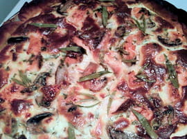 Tarte saumon-champignons