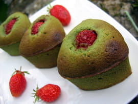 Quatre-coeurs aux th� matcha et fraises