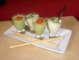 Verrine de mousse de haricot vert et fenouil