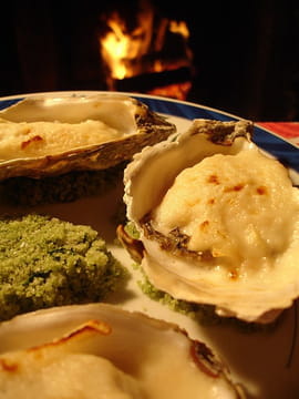 Hu�tres au roquefort et au champagne