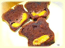 Moelleux au chocolat au lait et aux p�ches
